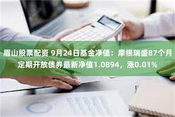 眉山股票配资 9月24日基金净值：摩根瑞盛87个月定期开放债券最新净值1.0894，涨0.01%