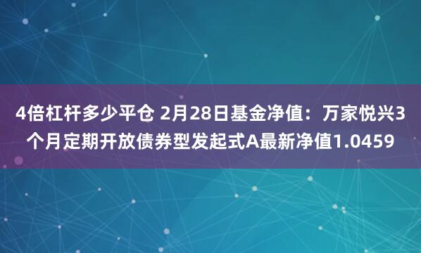 4倍杠杆多少平仓 2月28日基金净值：万家悦兴3个月定期开放债券型发起式A最新净值1.0459